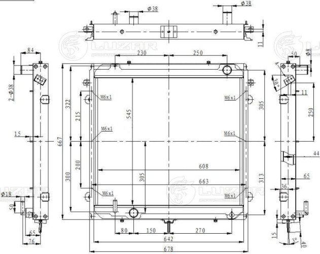 Радиатор охл. для а/м ГАЗон Next с дв. Cummins (алюм.) (LRc 0343)