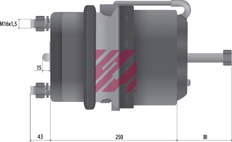 Тормозная камера с энергоаккумулятором с вилкой тип 24/24 о.н. 1519177 (M2862424)