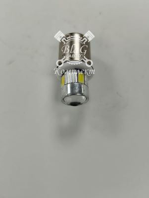 Лампа 24В. (светодиод) большой цоколь 6 SMD (белый,линза) (14944)