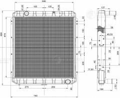 Радиатор охл. для а/м КАМАЗ 4308 (алюм.) (LRc 0708b)