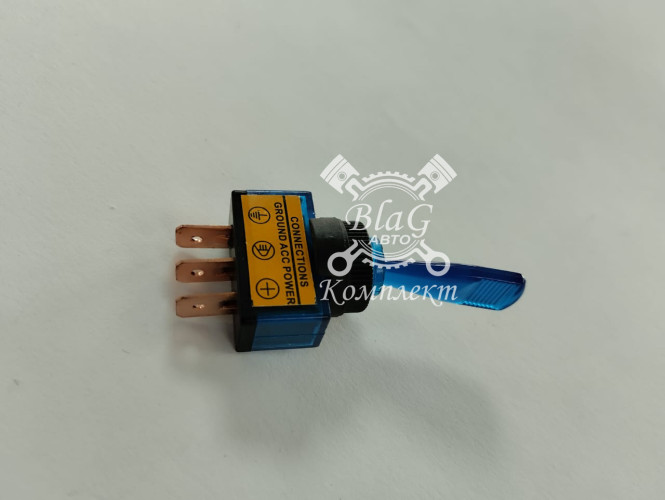 Тумблер 2-х позиц. пластмассовый 12В "ФЛАЖОК" синий / 12521тппп