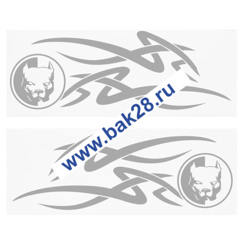 Наклейка на форточки"Pitbull" (наружная/внутренняя, серебристого цвета, 45х45) 20325