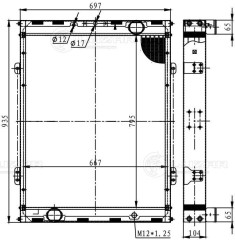 Радиатор охл. для а/м КАМАЗ 65115 E-4 (тип Modine) (алюм.) (LRc 07654)