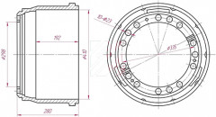 Барабан тормозной Mercedes-Benz о.н. 3464230101 / М1900066 MARSHALL