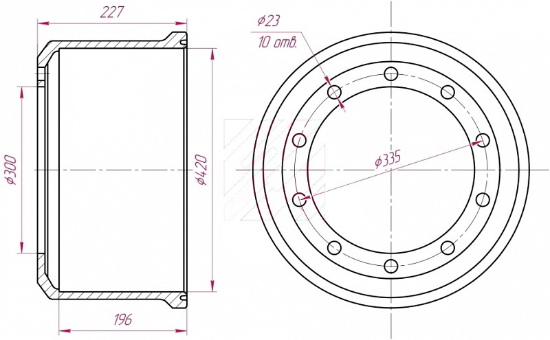Барабан тормозной САФ о.н.1064026001 (M1900148)