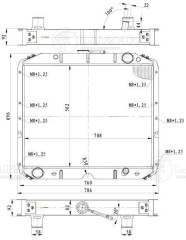 Радиатор охл. для а/м Урал 4320/5323 с двиг. КАМАЗ (LRc 12K1)