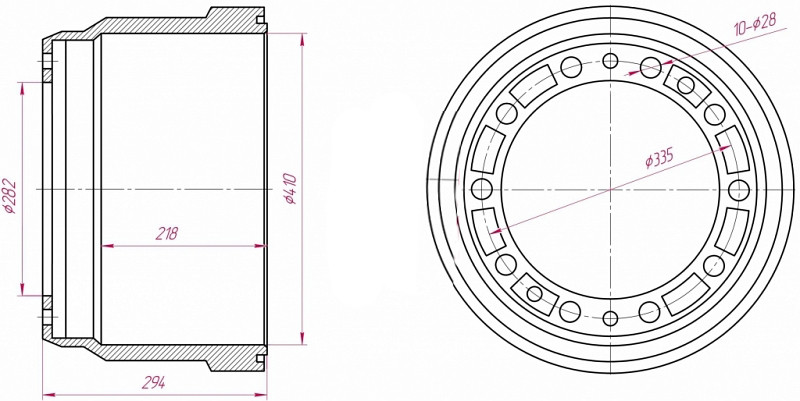 Барабан тормозной VOLVO о.н. 3171747 (1075309) (М1900030)