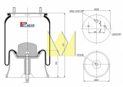 Пневморессора САФ (с пластиковым стаканом) о.н.3229003300 (P10.4022.CP05, 130011) PEGA