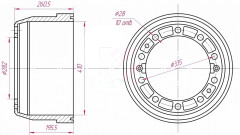 Барабан тормозной Volvo о.н.3171744/1075306 / М1900026 MARSHALL