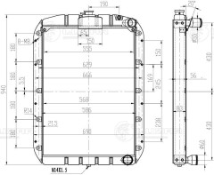 Радиатор охл. для а/м Урал 4320-70/55571-70 (LRc 1236)
