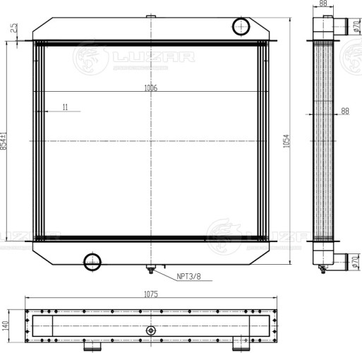 Радиатор охл. для с/т K-744Р2/Р3/P4 "Кировец" с дв. ТМЗ-8481 (LRc 0656)