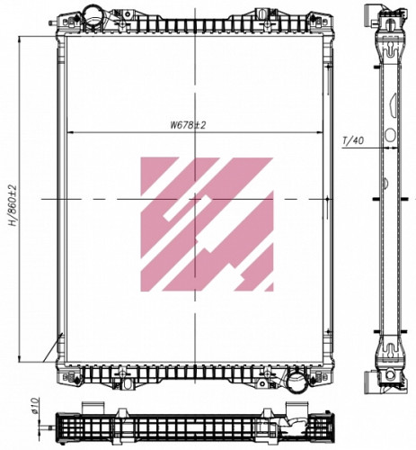 Радиатор Скания 860x678x40 (с рамкой) о. н. 1784615 (M4961002)