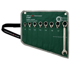 Набор ключей комбинированных трещеточных (7-19 мм) с переключателем планшет тетрон. 8 пр. (515281) ООО «Дело Техники»