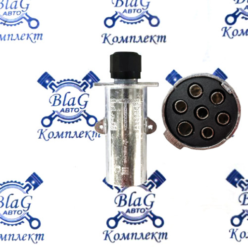 Вилка прицепа/тягача 24В тип-N 7 контактов металл (гайка) (ATE-42)