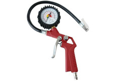 Пистолет для подкачки шин с манометром 16 атм., красный, 10700