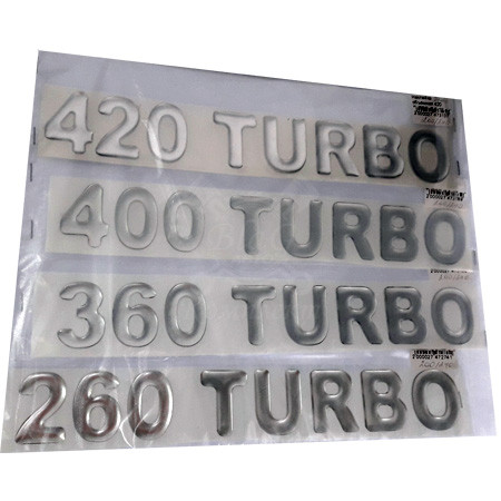 Наклейка объемная 400 TURBO (5,5х27 см) белая