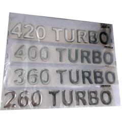 Наклейка объемная 400 TURBO (5,5х27 см) белая