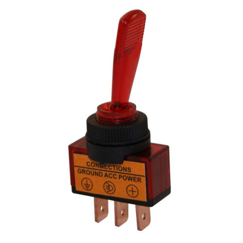 Тумблер 24V 20A (3c) ON-OFF однополюсный с красной подсветкой REXANT (36-4390)